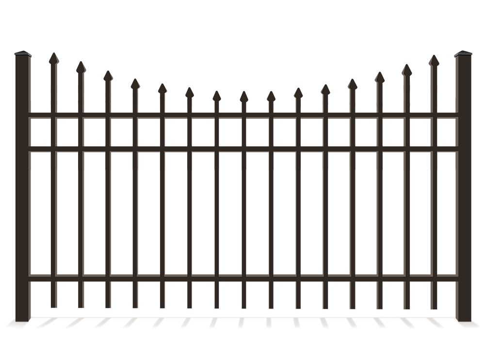 Concave aluminum fence with flat top in Baltimore Metro