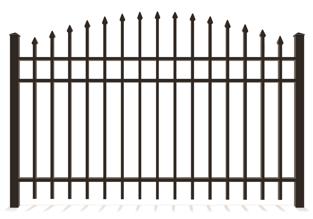 Convex aluminum decorative fence in Baltimore Metro