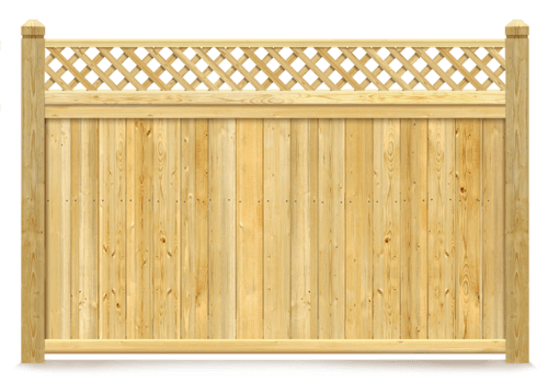 Vertical Board with Lattice Top wood fence in Baltimore Metro